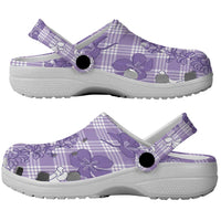 Poni Aloha Hawaii Clogs Shoes Plumeria Lei With Palaka Motif - Polynesian Pride