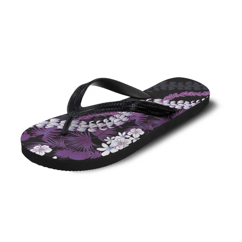 Poni Aloha Hawaii Lei Flip Flops Tropical Flowers Elegant Vibe - Polynesian Pride