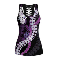 Poni Aloha Hawaii Lei Hollow Tank Top Tropical Flowers Elegant Vibe LT14 Female Purple - Polynesian Pride