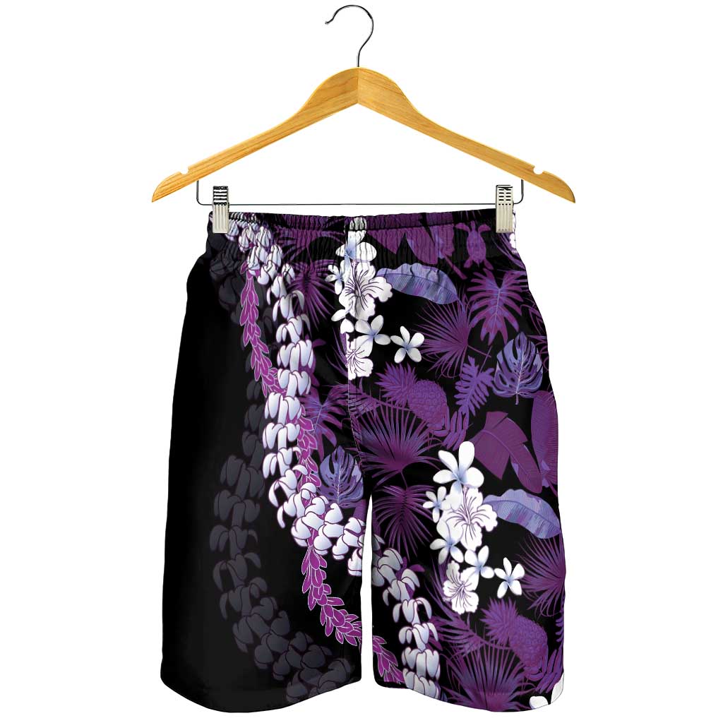 Poni Aloha Hawaii Lei Shorts for Men Tropical Flowers Elegant Vibe LT14 - Polynesian Pride