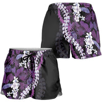 Poni Aloha Hawaii Lei Shorts for Women Tropical Flowers Elegant Vibe LT14 - Polynesian Pride