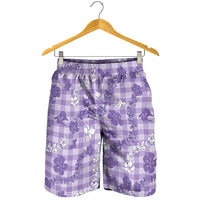 Poni Aloha Hawaii Shorts for Men Plumeria Lei With Palaka Motif LT14 - Polynesian Pride