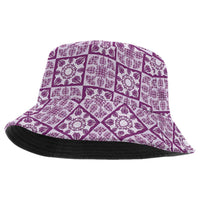 Poni Palaka Quilt Hawaii Bucket Hat Hawaiian Tropical Monstera Sea Turtle LT14 One Size Purple - Polynesian Pride