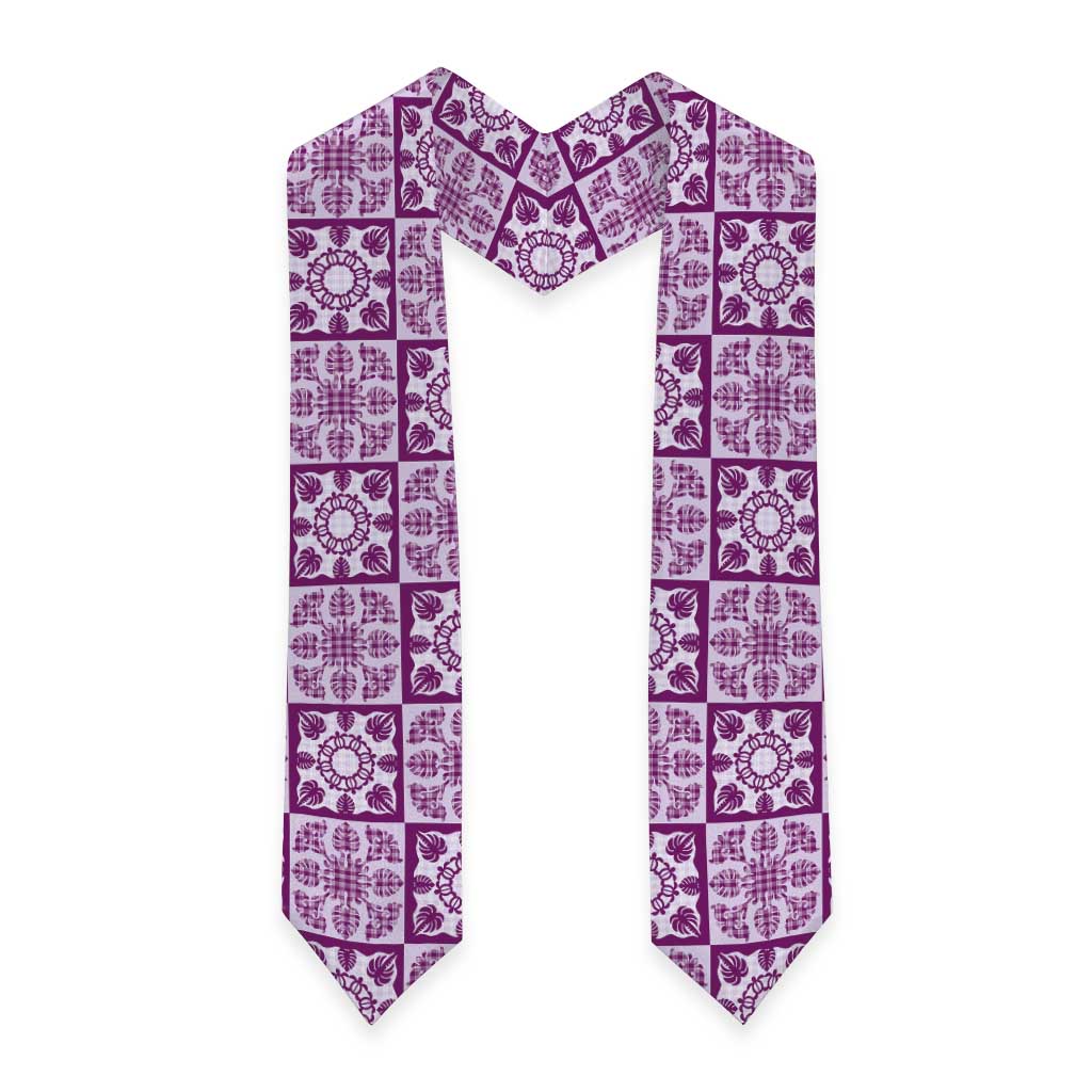 Poni Palaka Quilt Hawaii Graduation Stole Hawaiian Tropical Monstera Sea Turtle LT14 - Polynesian Pride
