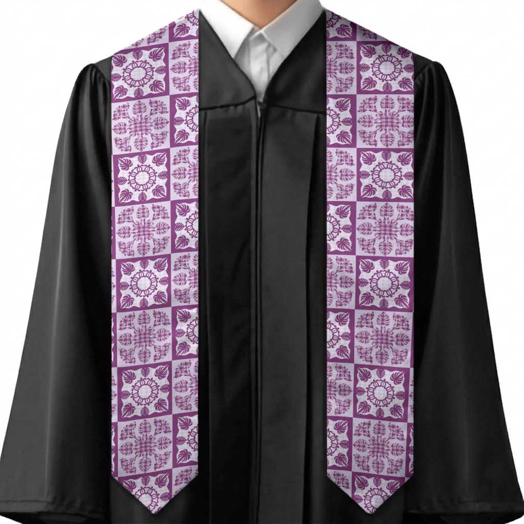 Poni Palaka Quilt Hawaii Graduation Stole Hawaiian Tropical Monstera Sea Turtle LT14 - Polynesian Pride
