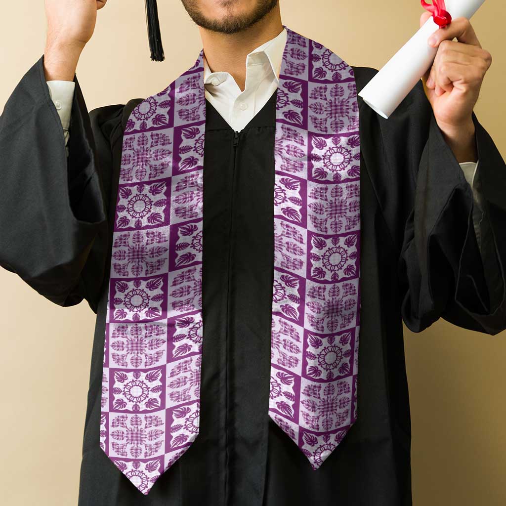 Poni Palaka Quilt Hawaii Graduation Stole Hawaiian Tropical Monstera Sea Turtle LT14 - Polynesian Pride
