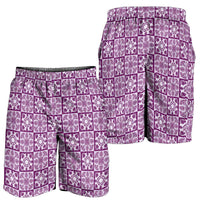 Poni Palaka Quilt Hawaii Shorts for Men Hawaiian Tropical Monstera Sea Turtle LT14 - Polynesian Pride