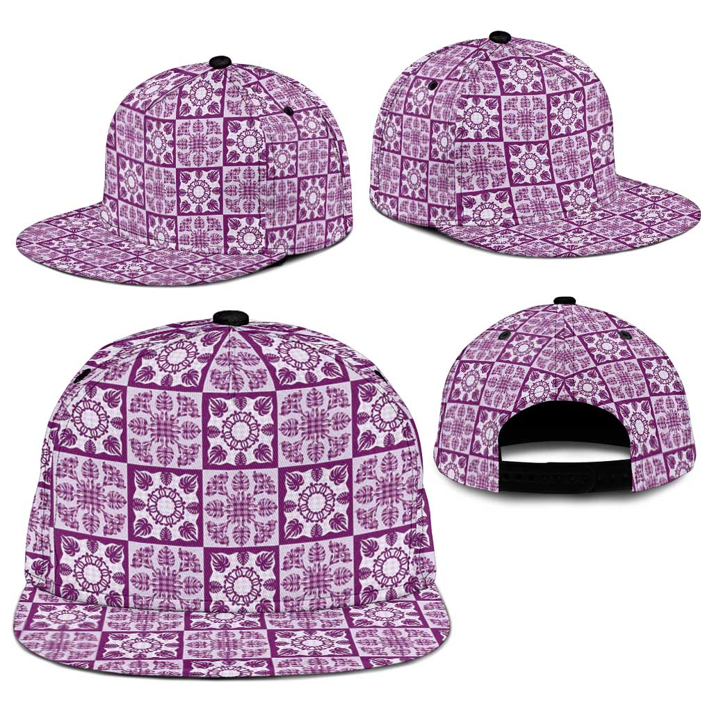 Poni Palaka Quilt Hawaii Snapback Cap Hawaiian Tropical Monstera Sea Turtle LT14 - Polynesian Pride