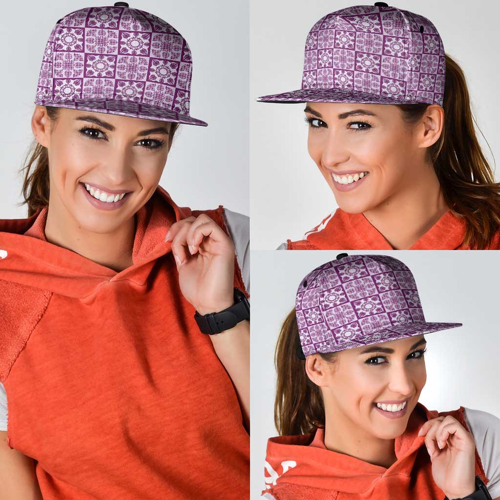 Poni Palaka Quilt Hawaii Snapback Cap Hawaiian Tropical Monstera Sea Turtle LT14 - Polynesian Pride
