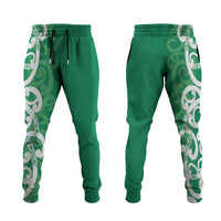 Pounamu Green Maori Jogger Pants Koru Kowhaiwhai LT7 Green - Polynesian Pride