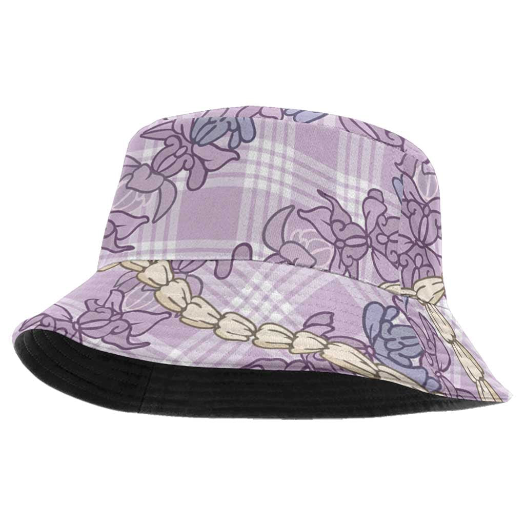 Pua Kalaunu Lei Bucket Hat Palaka Pattern LT01 One Size Purple - Polynesian Pride