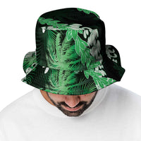 Puakenikeni Maile Lei Bucket Hat Frangipani Green Tropical Leaves LT01 - Polynesian Pride