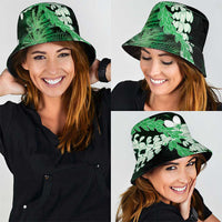 Puakenikeni Maile Lei Bucket Hat Frangipani Green Tropical Leaves LT01 - Polynesian Pride