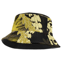 Puakenikeni Maile Lei Bucket Hat Frangipani Yellow Tropical Leaves LT01 One Size Yellow - Polynesian Pride