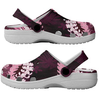 Puakenikeni Maile Lei Clogs Shoes Frangipani Pink Tropical Leaves LT01 - Polynesian Pride