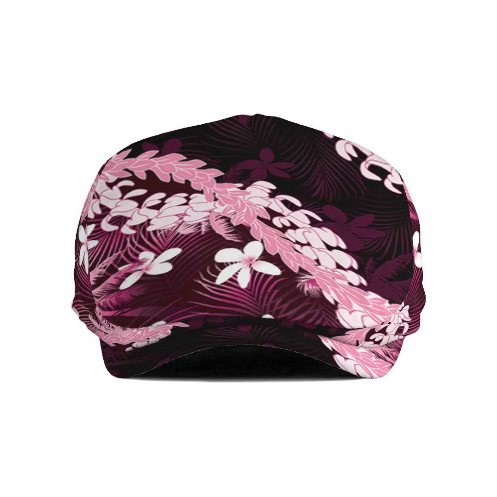 Puakenikeni Maile Lei Jeff Hat Frangipani Pink Tropical Leaves LT01 Pink - Polynesian Pride
