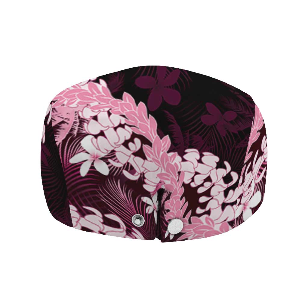 Puakenikeni Maile Lei Jeff Hat Frangipani Pink Tropical Leaves LT01 - Polynesian Pride