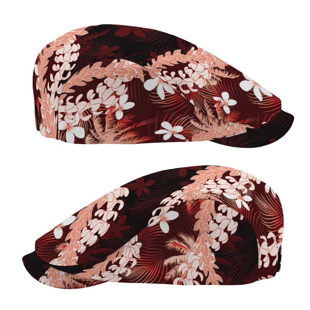 Puakenikeni Maile Lei Jeff Hat Frangipani Red Tropical Leaves LT01 - Polynesian Pride