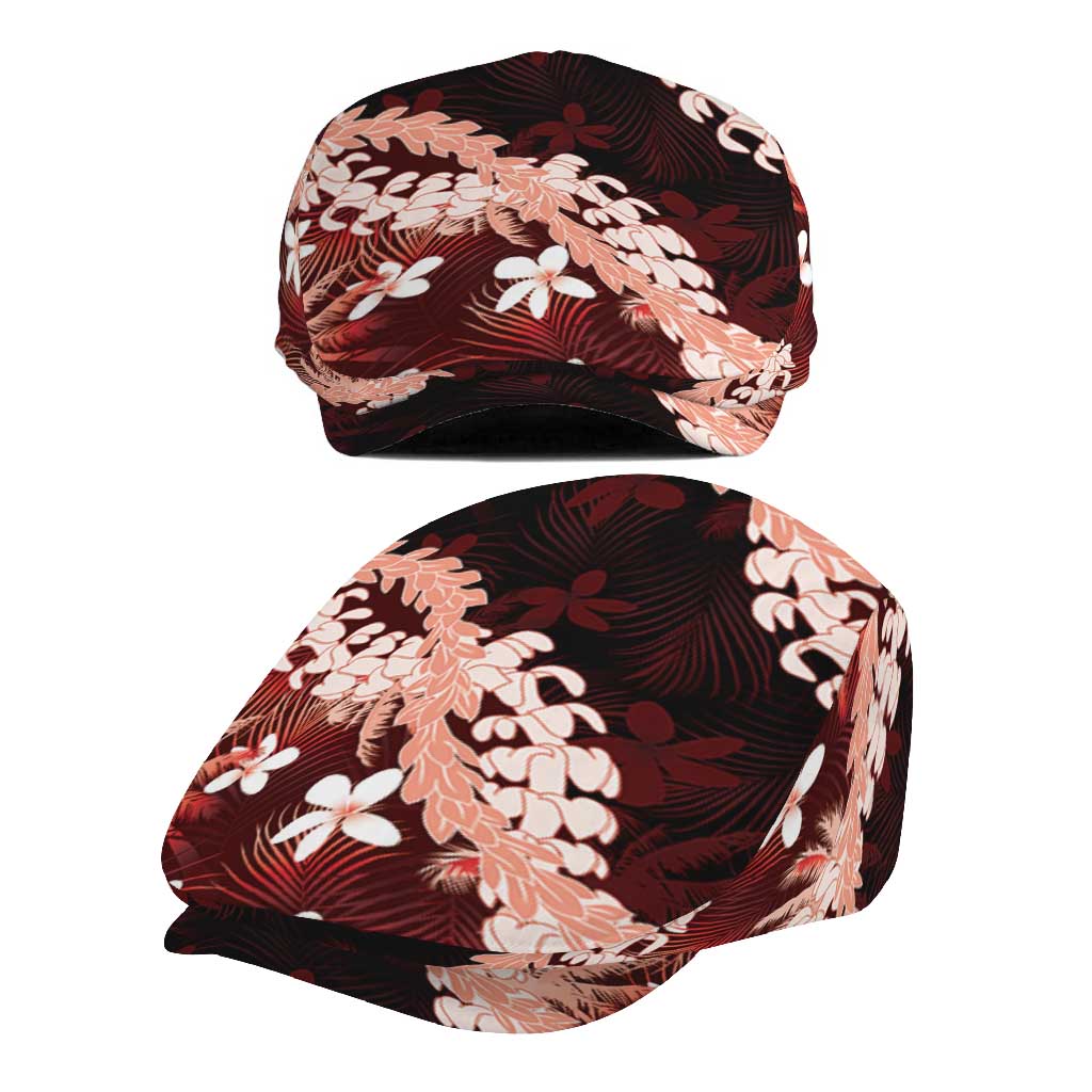 Puakenikeni Maile Lei Jeff Hat Frangipani Red Tropical Leaves LT01 - Polynesian Pride