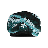 Puakenikeni Maile Lei Jeff Hat Frangipani Turquoise Tropical Leaves LT01 Turquoise - Polynesian Pride