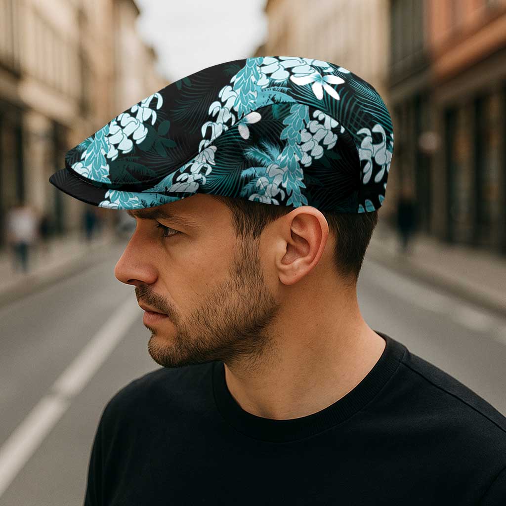 Puakenikeni Maile Lei Jeff Hat Frangipani Turquoise Tropical Leaves LT01 - Polynesian Pride