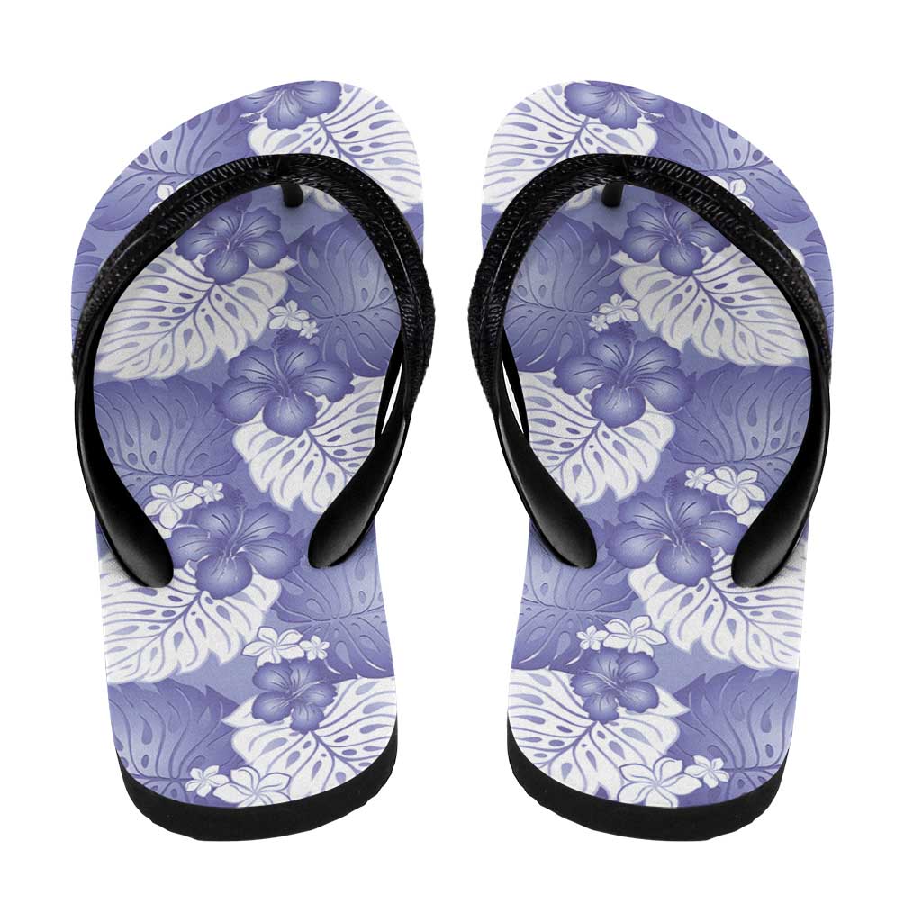Purple Aloha Hawaii Flip Flops Monstera Hibiscus Plumeria Seamless Vibes - Polynesian Pride