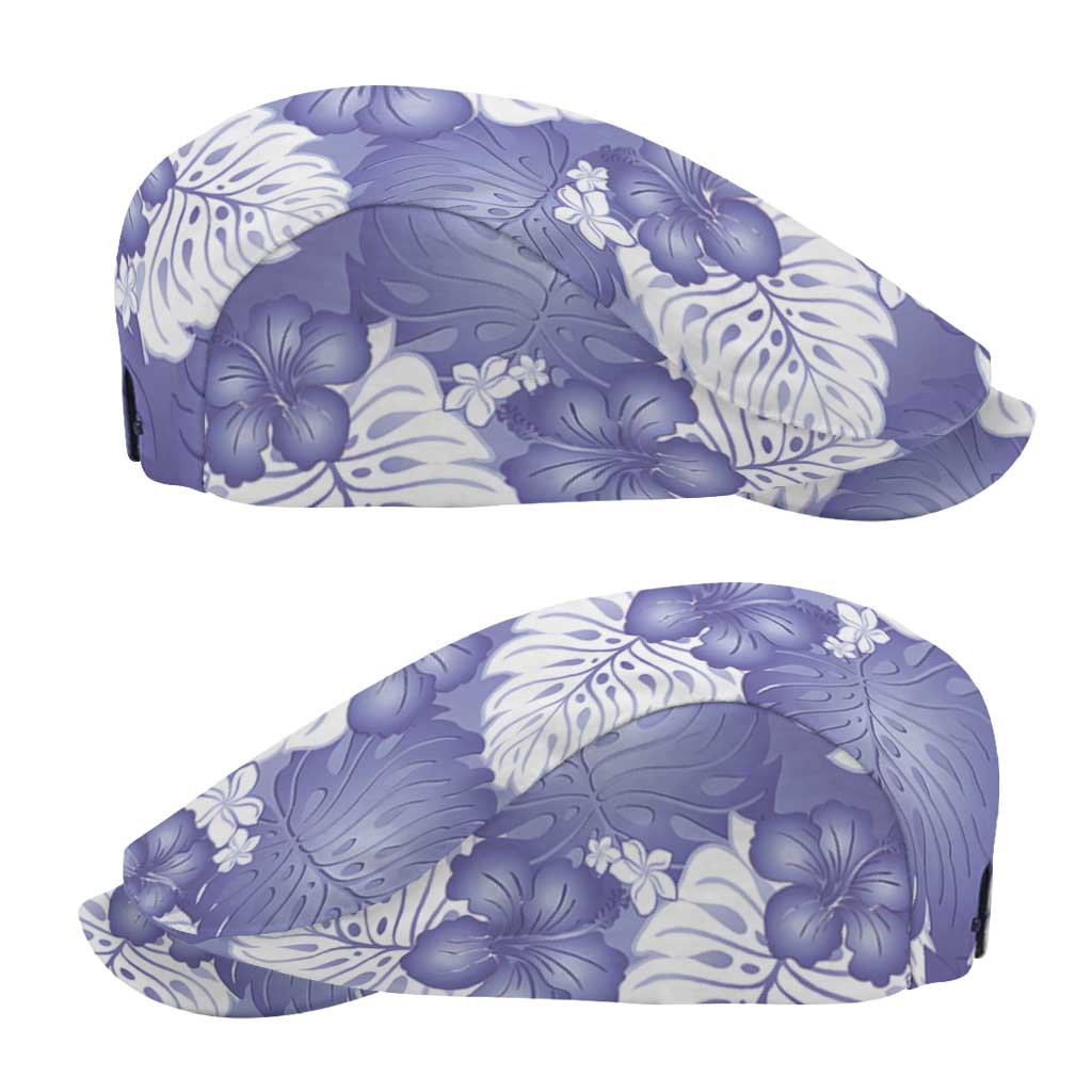 Purple Aloha Hawaii Jeff Hat Monstera Hibiscus Plumeria Seamless Vibes - Polynesian Pride