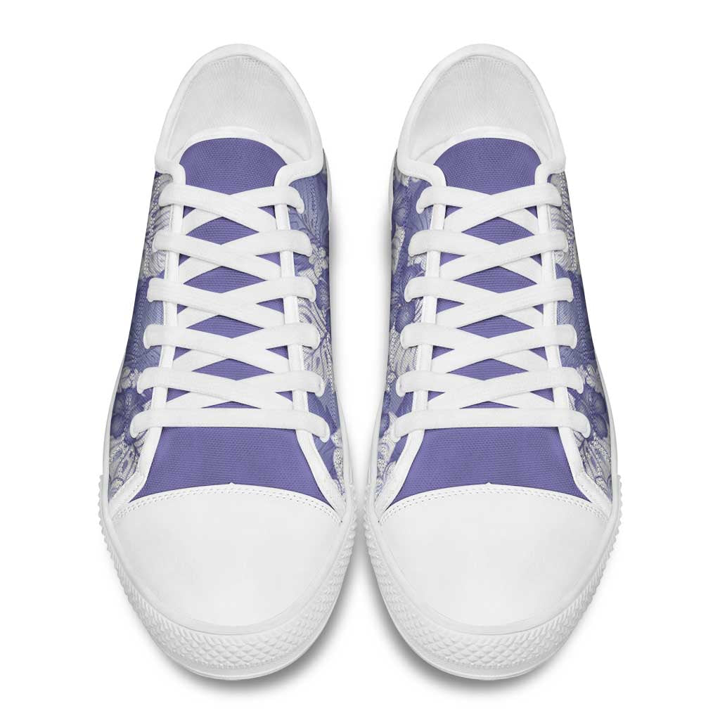 Purple Aloha Hawaii Low Top Shoes Monstera Hibiscus Plumeria Seamless Vibes - Polynesian Pride