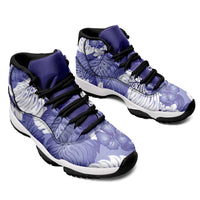 Purple Aloha Hawaii Sneakers J11 Monstera Hibiscus Plumeria Seamless Vibes - Polynesian Pride