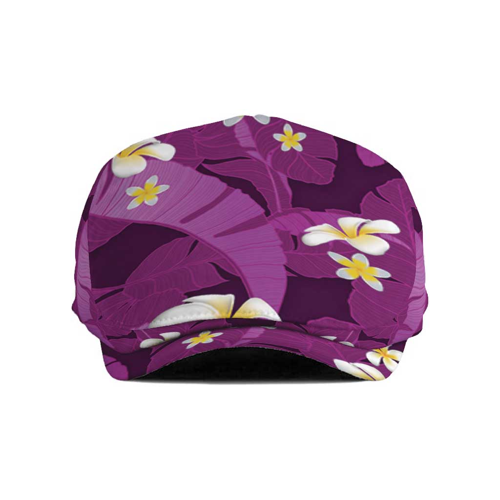 Purple Banana Leaf Hawaii Jeff Hat Lau Maia Plumeria Tropical Summer Vibes LT14 Purple - Polynesian Pride