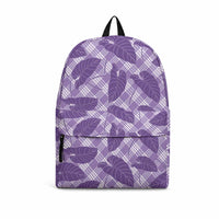 Purple Hawaii Kalo Palaka Motifs Backpack Hawaiian Taro Leaves Elegant Vibes LT14 Purple - Polynesian Pride