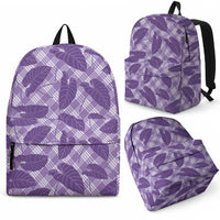 Purple Hawaii Kalo Palaka Motifs Backpack Hawaiian Taro Leaves Elegant Vibes LT14 - Polynesian Pride