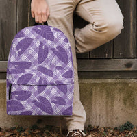 Purple Hawaii Kalo Palaka Motifs Backpack Hawaiian Taro Leaves Elegant Vibes LT14 - Polynesian Pride