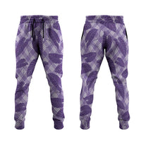 Purple Hawaii Kalo Palaka Motifs Jogger Pants Hawaiian Taro Leaves Elegant Vibes LT14 Purple - Polynesian Pride