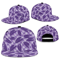 Purple Hawaii Kalo Palaka Motifs Snapback Cap Hawaiian Taro Leaves Elegant Vibes LT14 - Polynesian Pride