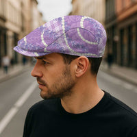 Purple Hawaii Palaka Honohono Pikake Jeff Hat Hawaiian Orchid Lei Polynesian Pattern - Polynesian Pride