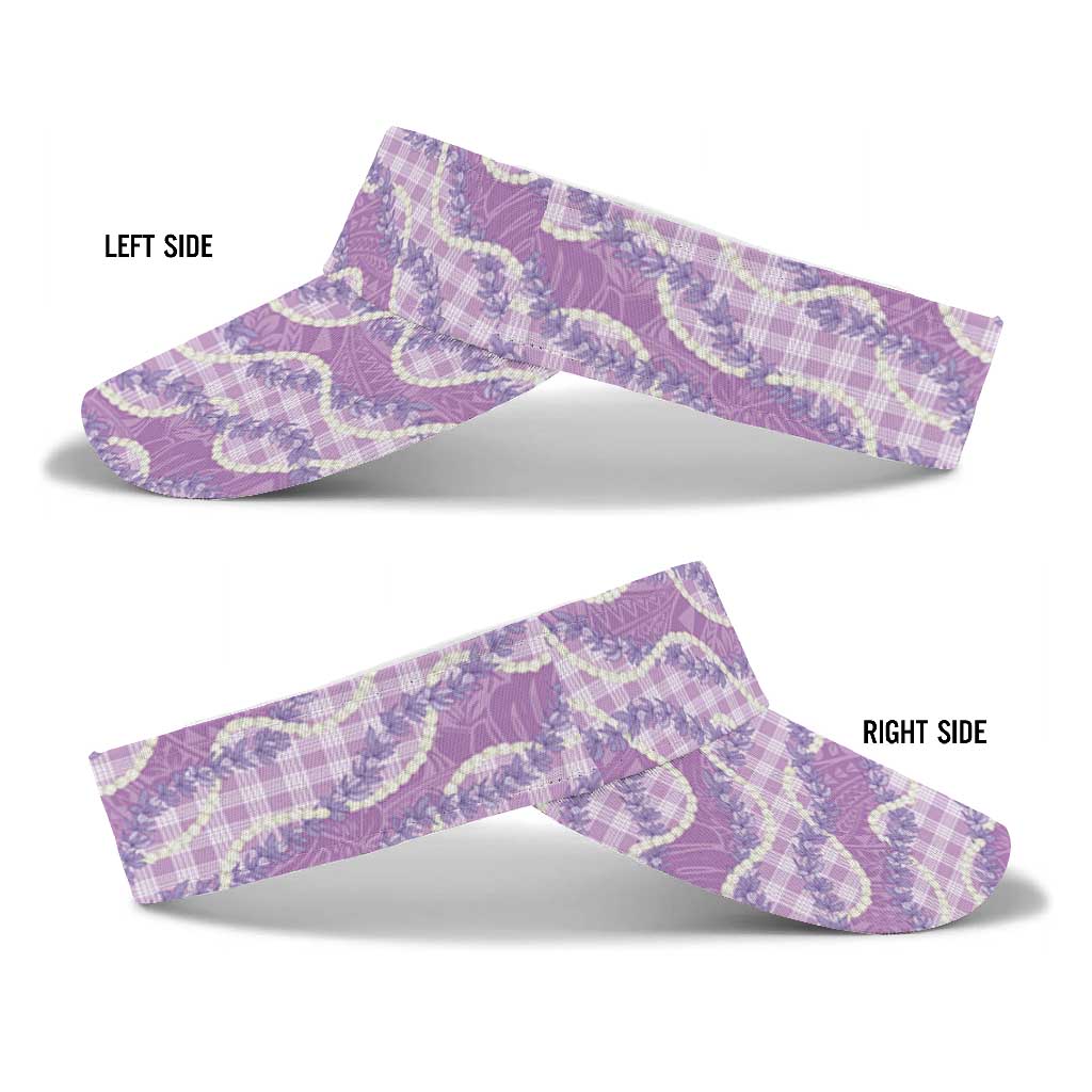 Purple Hawaii Palaka Honohono Pikake Sun Visor Cap Hawaiian Orchid Lei Polynesian Pattern LT14 - Polynesian Pride