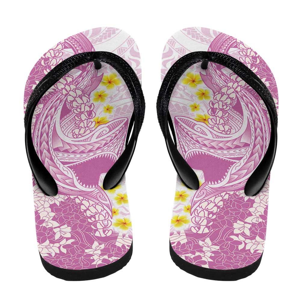 Purple Hawaii Shark Tattoo Flip Flops Puakenikeni Lei Plumeria Polynesian Pattern LT14 - Polynesian Pride