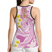 Purple Hawaii Shark Tattoo Hollow Tank Top Puakenikeni Lei Plumeria Polynesian Pattern LT14 - Polynesian Pride