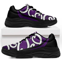 Purple Maori Koru New Zealand Chunky Sneakers LT14 Purple - Polynesian Pride
