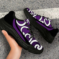 Purple Maori Koru New Zealand Chunky Sneakers LT14 - Polynesian Pride