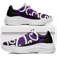 Purple Maori Koru New Zealand Chunky Sneakers LT14 Purple - Polynesian Pride