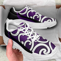 Purple Maori Koru New Zealand Chunky Sneakers LT14 - Polynesian Pride