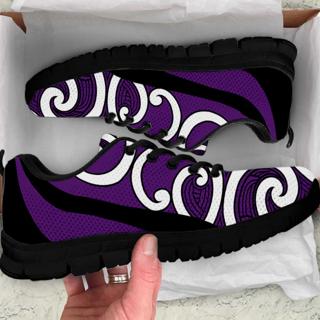 Purple Maori Koru New Zealand Sneakers LT14 Purple - Polynesian Pride