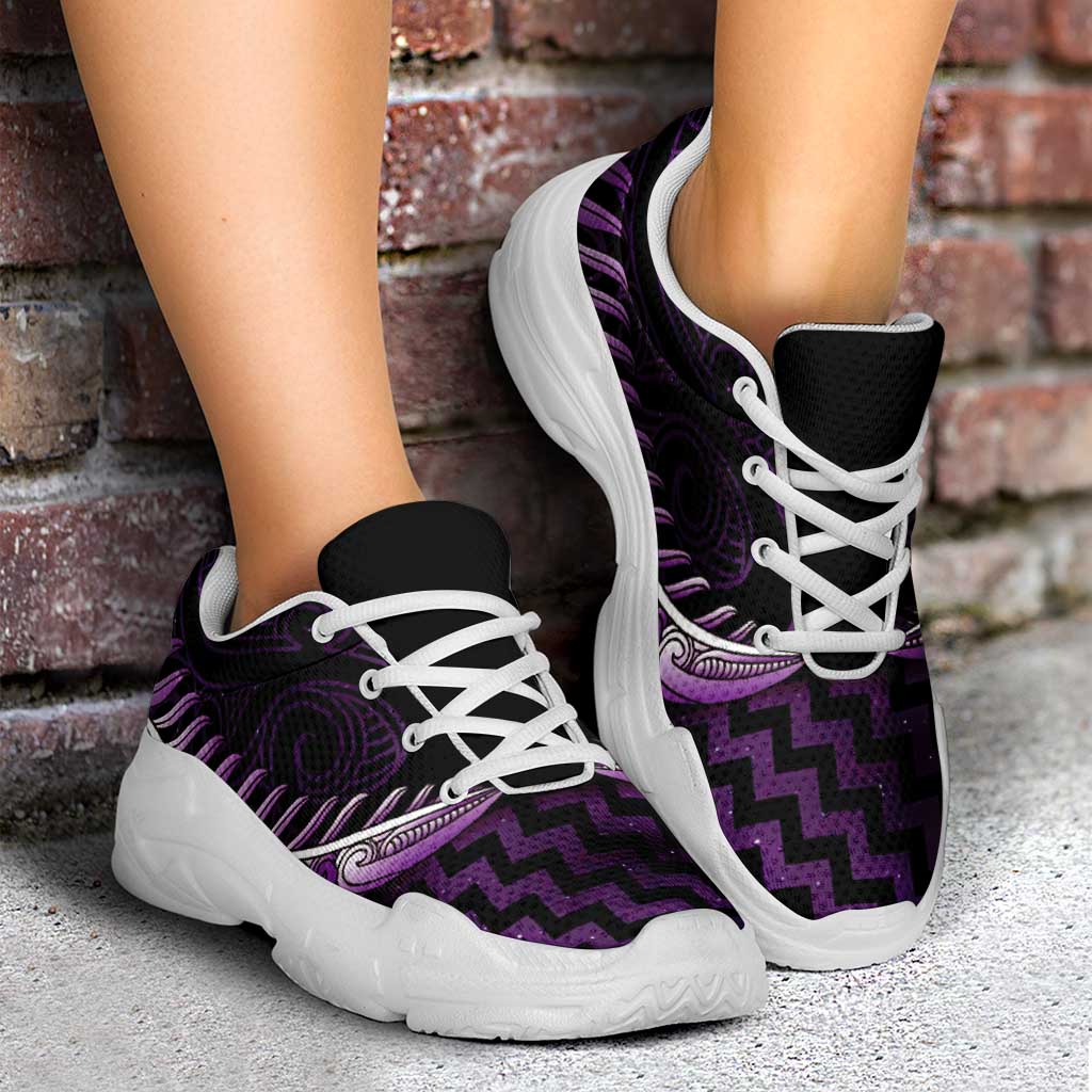 Purple Matariki New Zealand Chunky Sneakers Maori Poutama Galaxy Vibes LT14 - Polynesian Pride