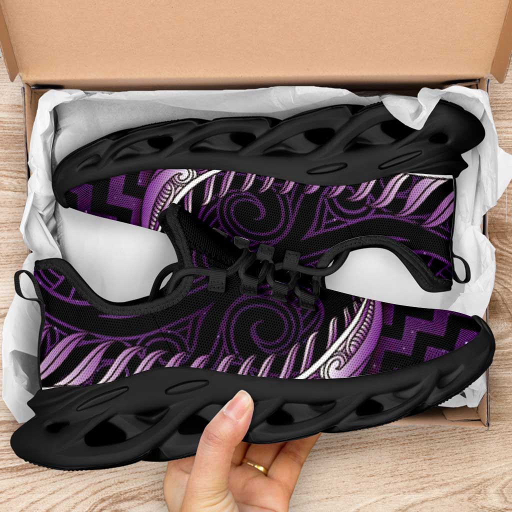 Purple Matariki New Zealand Clunky Sneakers Maori Poutama Galaxy Vibes LT14 - Polynesian Pride