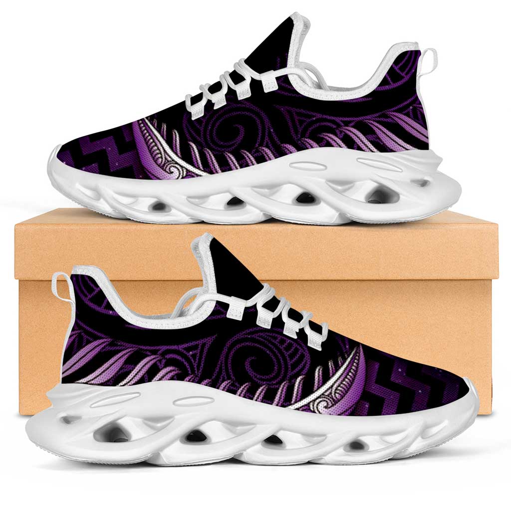 Purple Matariki New Zealand Clunky Sneakers Maori Poutama Galaxy Vibes LT14 Purple - Polynesian Pride