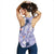 Purple Palaka Crane and Flowers Women Racerback Tank Japan Heritage Spirit - Polynesian Pride
