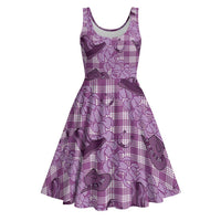 Purple Palaka Hawaii Cowboy Midi Dress Puakenikeni Lei Paniolo Papale Seamless Vibes - Polynesian Pride