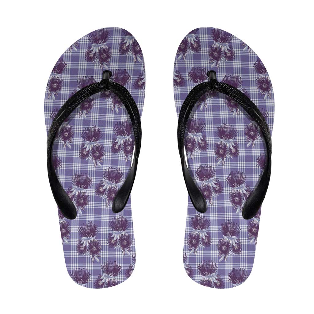 Purple Palaka Hawaii Flip Flops Hawaiian Lehua Blossoms LT05 Purple - Polynesian Pride